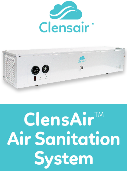 ClensAir™ uses a patented 6-layer purification process to ensure all microorganisms, VOCs, ethylene, airborne mold, and pathogens are eliminated. 